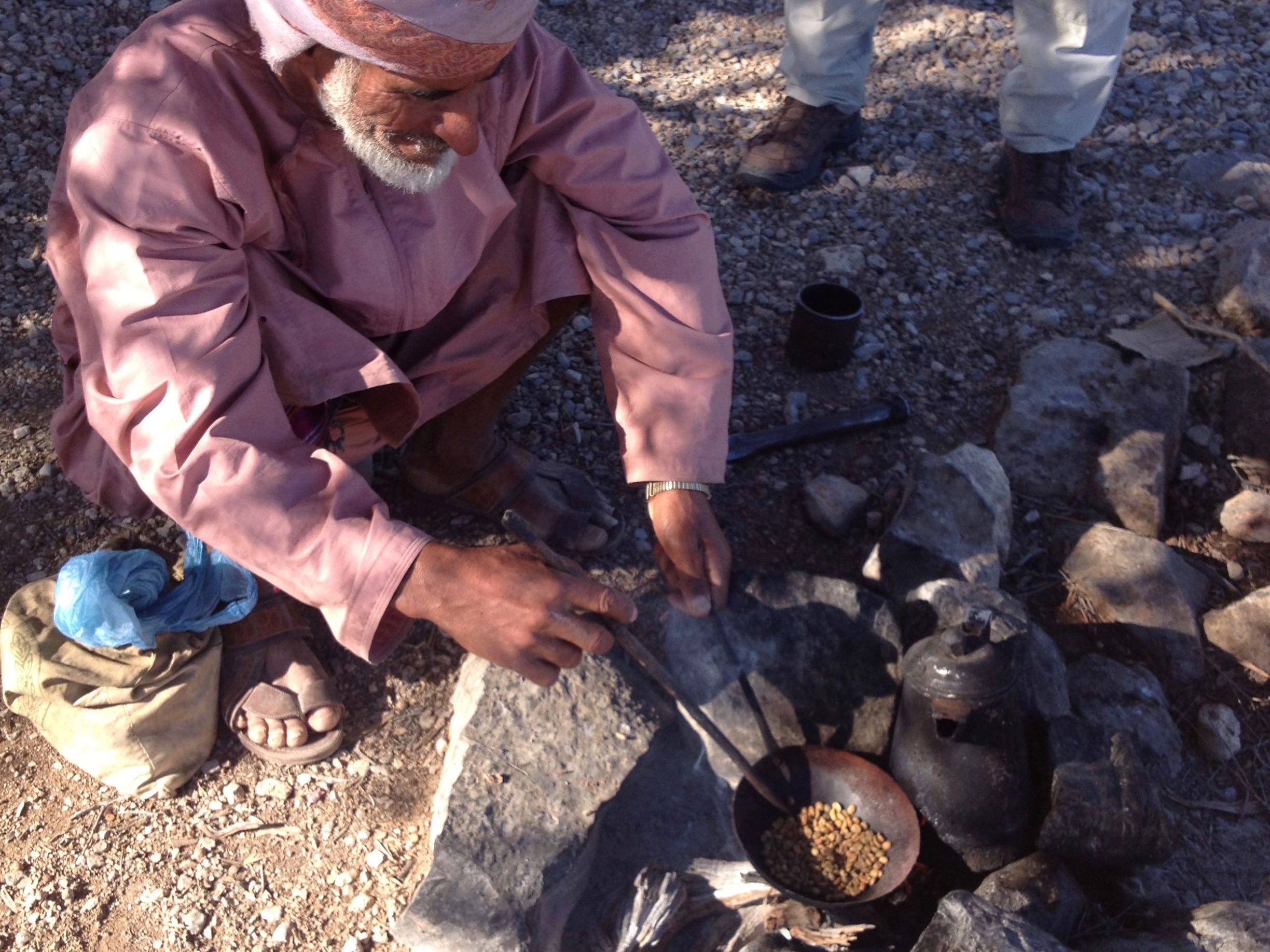 roasting coffee beans, Oman